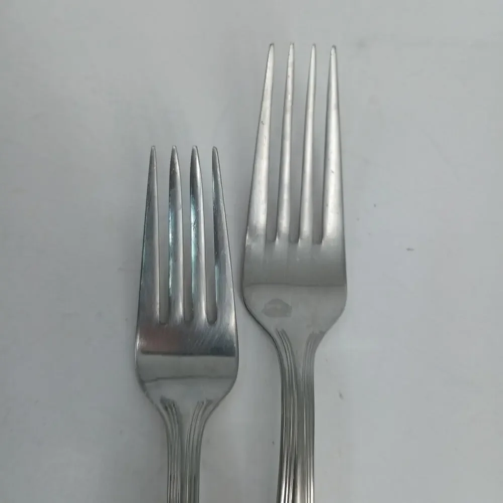 2X Forks Lenox ARCHWAY Dinner Salad Forks Hollow Handle French Stainless